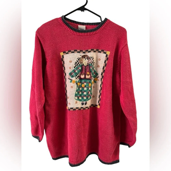High Sierra Sweaters - Vintage red angel knit sweater